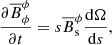 $$ \begin{aligned} \frac{\partial {\overline{B}}_{\phi }^{\phi }}{\partial t} = s \overline{B}_{\rm s}^{\phi } \frac{\mathrm{d}\Omega }{\mathrm{d}s}, \end{aligned} $$