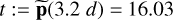 $t: = {\bf{\tilde p}}\left( {3.2\,d} \right) = 16.03$