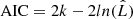 $ \mathrm{AIC} = 2k - 2ln(\hat{L}) $