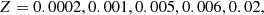 $$ \begin{aligned} Z = 0.0002, 0.001, 0.005, 0.006, 0.02, \end{aligned} $$