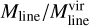 ${M_{{\rm{line}}}}{\rm{/}}M_{{\rm{line}}}^{{\rm{vir}}}$