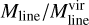 ${M_{{\rm{line}}}}{\rm{/}}M_{{\rm{line}}}^{{\rm{vir}}}$