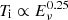 $ T_{\rm i}\propto E_\nu^{0.25} $