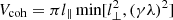$ V_{\rm coh}=\pi l_\parallel \min[l_\perp^2,(\gamma\lambda)^2] $