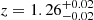 $ z=1.26_{-0.02}^{+0.02} $