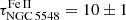 $ \tau_{\mathrm{NGC\,5548}}^\mathrm{{\mathrm{Fe}\,\textsc{II}}}=10\pm 1 $