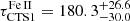 $ \tau_{\mathrm{CTS1}}^\mathrm{{\mathrm{Fe}\,\textsc{II}}}=180.3^{+26.6}_{-30.0} $