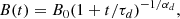 $$ \begin{aligned} B(t)=B_0(1+t/\tau _d)^{-1/\alpha _d}, \end{aligned} $$