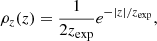 $$ \begin{aligned} \rho _{z}(z)=\frac{1}{2z_{\rm exp}}e^{-|z|/z_{\rm exp}}, \end{aligned} $$