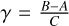 $\gamma = {{B - A} \over C}$