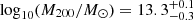 $ \log_{10} (M_{200}/M_{\odot}) = 13.3_{-0.3}^{+0.1} $