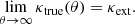 $$ \begin{aligned} \lim _{\theta \rightarrow \infty } \kappa _{\rm true} (\theta ) = \kappa _{\rm ext}. \end{aligned} $$