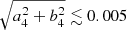 $ \sqrt{a_4^2 + b_4^2} \lesssim 0.005 $
