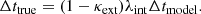 $$ \begin{aligned} \Delta t_{\rm true} = (1 - \kappa _{\rm ext}) \lambda _{\rm int} \Delta t_{\rm model}. \end{aligned} $$
