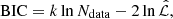 $$ \begin{aligned} \mathrm{BIC} = k \ln N_{\rm data} - 2 \ln \hat{\mathcal{L} }, \end{aligned} $$