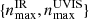 $ \{n_{\mathrm{max}}^{\mathrm{IR}}, n_{\mathrm{max}}^{\mathrm{UVIS}}\} $