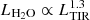 $ L_{\mathrm{H_2O}}\propto L_{\mathrm{TIR}}^{1.3} $