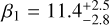 ${\beta _1} = 11.4_{ - 2.8}^{ + 2.5}$