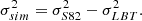 $$ \begin{aligned} \sigma _{sim}^2&= \sigma _{S82}^2 - \sigma _{LBT}^2. \end{aligned} $$