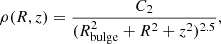 $$ \begin{aligned} \rho (R,z)= \frac{C_2}{ (R_{\mathrm{bulge} }^2 + R^2 +z^2)^{2.5}} ,\end{aligned} $$
