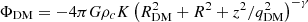 $$ \begin{aligned}&\Phi _{\mathrm{DM} } = - 4 \pi G \rho _c K \left( R_{\mathrm{DM} }^2+R^2+z^2/q_{\mathrm{DM} }^2 \right)^{-\gamma } \end{aligned} $$