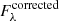 $ F_{\lambda}^{\mathrm{corrected}} $