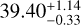 $39.40_{ - 0.33}^{ + 1.14}$