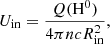 $$ \begin{aligned} U_{\rm in} = \frac{Q(\mathrm H^0)}{4\pi ncR_{\rm in}^2}, \end{aligned} $$