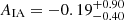 $ A_{\mathrm{IA}}=-0.19^{+0.90}_{-0.40} $