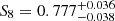 $ S_8=0.777^{+0.036}_{-0.038} $