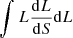 $ \int L \frac{\mathrm{d}L}{\mathrm{d}S} \mathrm{d}L $