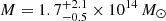$ M = 1.7^{+2.1}_{-0.5}\times 10^{14}\,M_\odot $