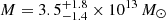$ M = 3.5^{+1.8}_{-1.4}\times 10^{13}\,M_{\odot} $