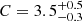 $ C=3.5^{+0.5}_{-0.3} $