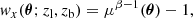 $$ \begin{aligned} { w}_x(\boldsymbol{\theta };z_{\rm l},z_{\rm b}) = \mu ^{\beta -1}(\boldsymbol{\theta })-1, \end{aligned} $$