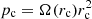 $ p_{\rm c}=\Omega(r_{\rm c}) r_{\rm c}^2 $