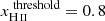$ x_{{\mathrm{H}\,\textsc{ii}}}^{\text{ threshold}}=0.8 $