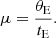 $$ \begin{aligned} \mu = {\theta _{\rm E}\over t_{\rm E}}. \end{aligned} $$