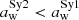 $ {a_{\mathrm{w}}^{\mathrm{Sy2}}} < {a_{\mathrm{w}}^{\mathrm{Sy1}}} $