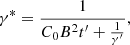 $$ \begin{aligned} \gamma ^{*}=\frac{1}{C_{0}B^2 t^{\prime }+\frac{1}{\gamma ^{\prime }}} ,\end{aligned} $$