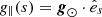 $ g_{\parallel}(s)=\boldsymbol{g}_{\odot} \cdot \hat{e}_{s} $