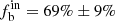 $ f_{\mathrm{b}}^{\mathrm{in}} = 69\% \pm 9\% $