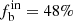 $ f_{\mathrm{b}}^{\mathrm{in}} = 48\% $