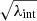 $ \sqrt{\lambda_{\mathrm{int}}} $