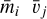 ${{\bar m}_i},{{\bar v}_j}$