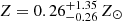 $ Z=0.26_{-0.26}^{+1.35}\, Z_\odot $