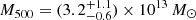 $ M_{500} = (3.2^{+1.1}_{-0.6})\times 10^{13}\, M_\odot $