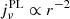$ j_\nu^\mathrm{PL}\propto r^{-2} $