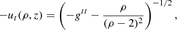$$ \begin{aligned} -u_t(\rho ,z)=\left(-g^{tt}-\frac{\rho }{(\rho -2)^2}\right)^{-1/2}, \end{aligned} $$