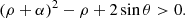 $$ \begin{aligned} \left(\rho +\alpha \right)^2-\rho +2\sin {\theta }>0. \end{aligned} $$